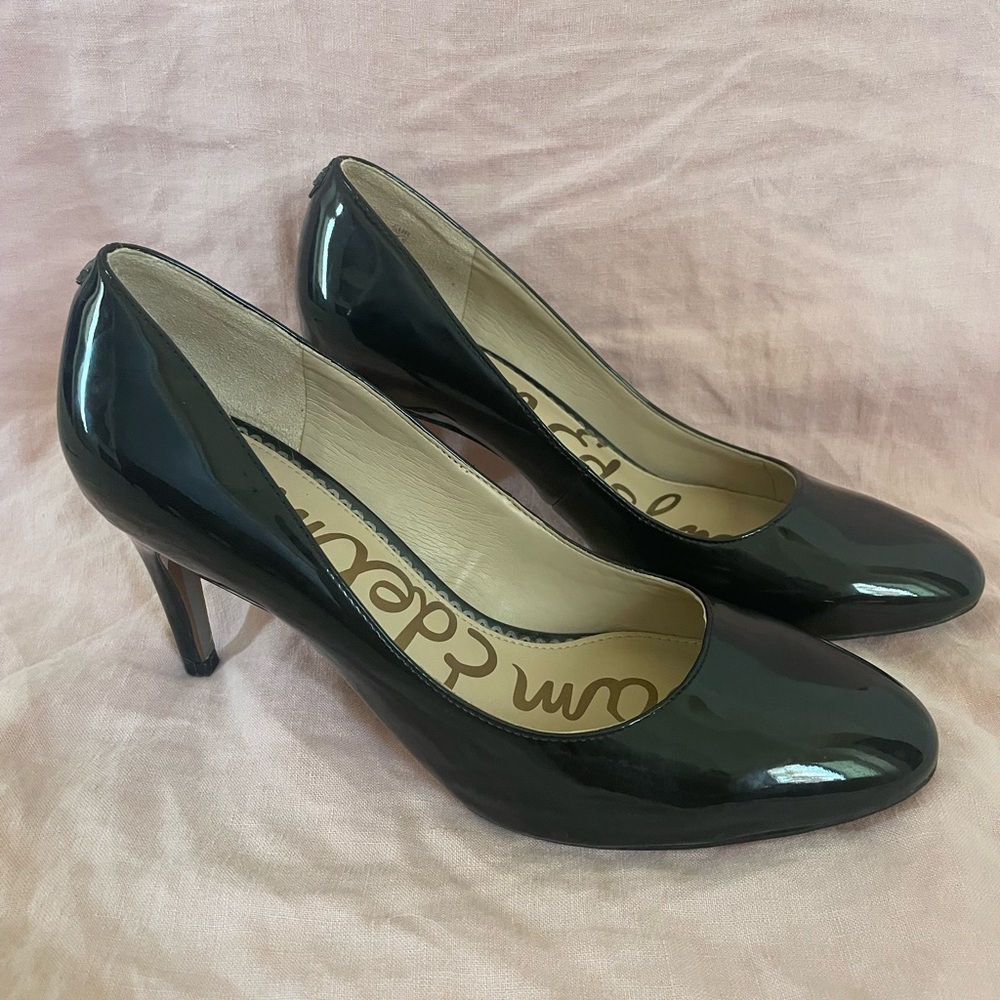 Elegant Black Patent Leather Sam Edelman Heels